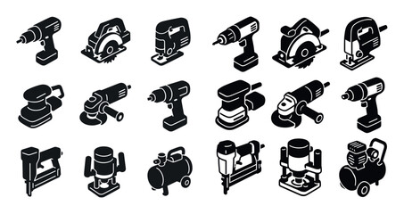 Isometric Power Tools Icons