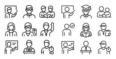 Fototapeta premium Educational Profession Icons