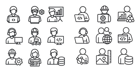 Fototapeta premium Tech Professions Icons