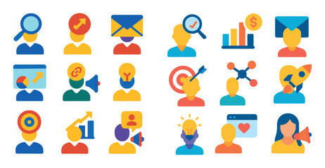 Fototapeta premium Digital Marketing Icon Set