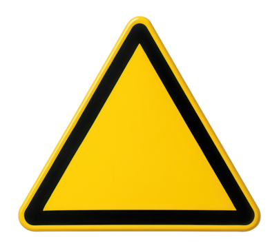 Yellow triangle warning sign.