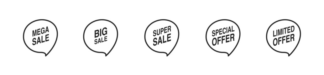 Sale badges, tags, labels set. Vector EPS 10