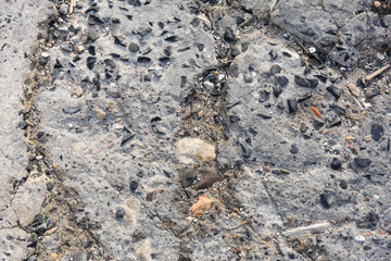 Vintage aged concrete floor with texture showing effects of weather and time. Background photo. Copy Space 