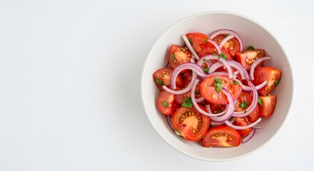 Fresh Tomato and Onion Salad (Ensalada Chilena) on White Plate 2