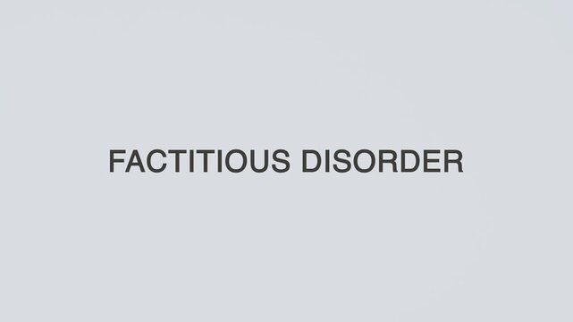 Factitious disorder word diagnosed with a stethoscope held in hand on a white background, illustrating psychological disorder, medical evaluation, healthcare concept, and patient awareness