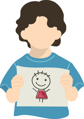 그림을 그리고 발표하는 어린이