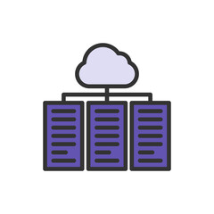 Data Center icon vector image. Suitable for mobile apps, web apps and print media.