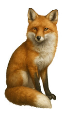 Fototapeta premium Elegant fox within a floral frame.