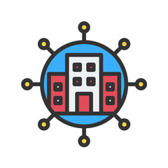 Company Network icon vector image. Suitable for mobile apps, web apps and print media.