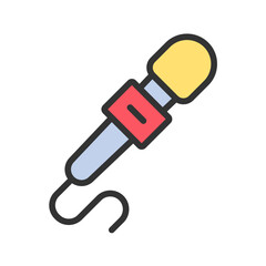 News Mic icon vector image. Suitable for mobile apps, web apps and print media.