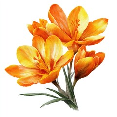 Vibrant orange and yellow crocus bouquet