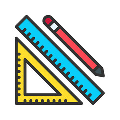 Studying Geometry icon vector image. Suitable for mobile apps, web apps and print media.
