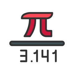 Value of Pi icon vector image. Suitable for mobile apps, web apps and print media.