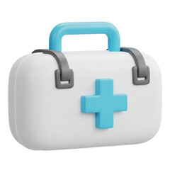 Obraz premium First Aid Kit 3D Icon - Essential Medical Help and Healthcare Symbol on White Background