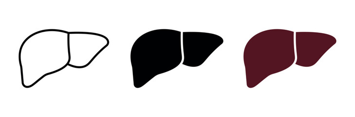 Human liver icon. Flat illustration of human liver vector icon for web design, Liver Icon Human Liver Set | Livers Icon Organ Vector Illustration Logo .