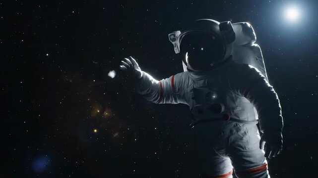 astronaut floating in space - An astronaut floats in the vastness of space, surrounded by distant stars and galaxies, capturing the essence of exploration and the mysteries of the universe