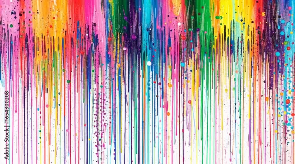 Poster vibrant abstract background illustration with a multitude of colorful paint splashes splatters and d