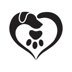 Dog and Cat Silhouette Vector Logo  Pet Love Animal Care Veterinary Pet Shop Icon