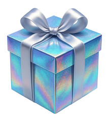 Obraz premium Holographic gift box illustration.
