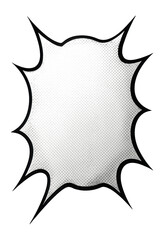 Fototapeta premium Manga speech bubble with halftone dots, irregular shape for dramatic dialog.