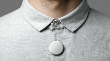 Light gray shirt with collar device