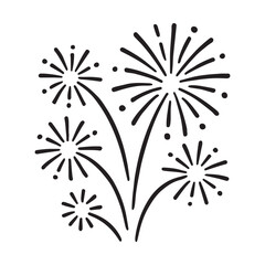Obraz premium Fireworks Sparkle Celebration Silhouette Icon Design