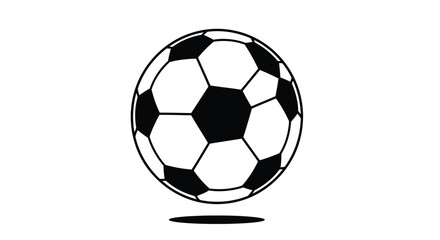 Soccer ball with black and white pattern isolated on white background for sports