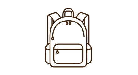 Simple backpack with straps and pockets isolated on white background