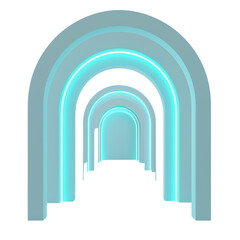 Fototapeta premium Three arches with neon lights