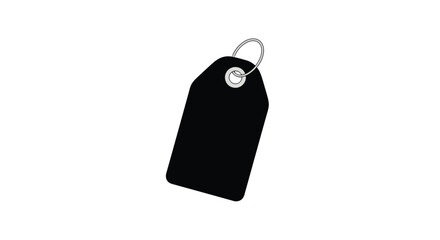 Fototapeta premium Blank black price tag with string isolated on white background