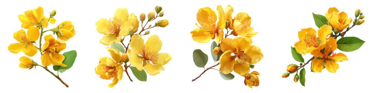 Senna flower isolated on transparent background.