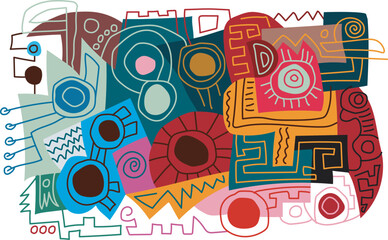 abstract colorful image for wall decoration 