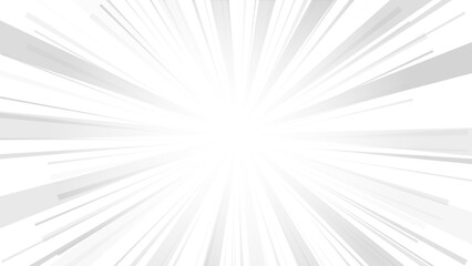 light gray and white sunburst background vector design. Vector background with retro rays .sunburst pattern background. Fast speed lines on white background