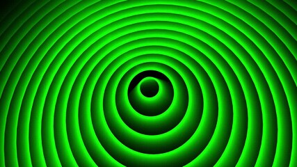 Abstract concentric green circles pulsating outwards, creating a dynamic and hypnotic tunnel effect - Powered by Adobe