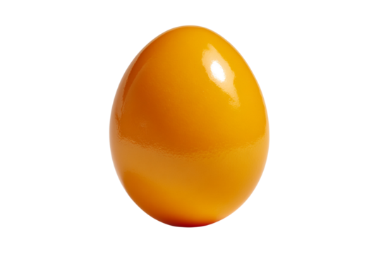 A vibrant yellow egg isolated on transparent background, perfect for easter designs and other colorful, cheerful projects