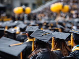 Graduates in Cap and Gown at Commencement, Celebrating Academic Success and the Journey Towards Professional Life.