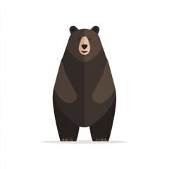Fototapeta premium Bear Animal Flat Icon Minimal Design