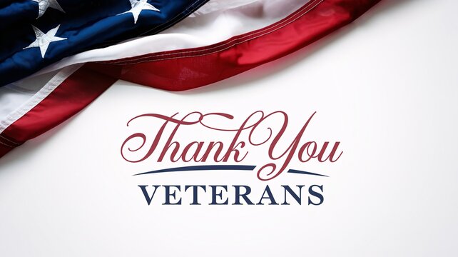 Express heartfelt gratitude to veterans with this patriotic design featuring the American flag and sincere message