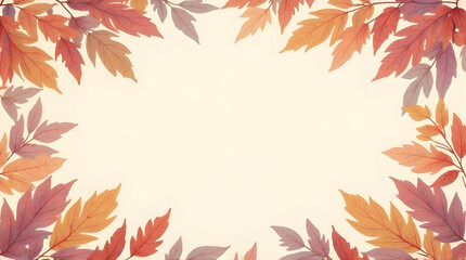 Obraz premium Autumn Leaves Border with Colorful Foliage Frame