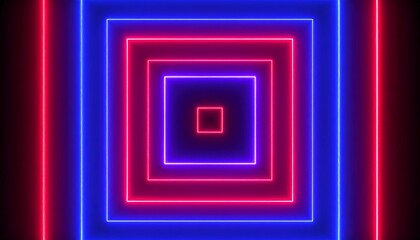 Neon squares in concentric circles