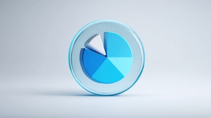 3D Pie Chart Graphic Representing Statistical Data Visualization, Ideal for Business, Science, and Financial Analysis.