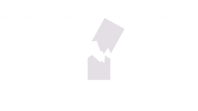 Gray coupon tearing on white background animation