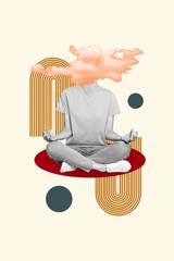Trend artwork composite 3D photo collage design of design poster fashion dream imagination young...
