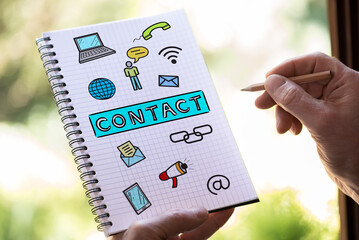 Contact concept on a notepad