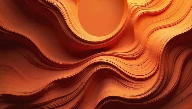 Swirling terracotta and ochre forms, blurred edges , brown, palette