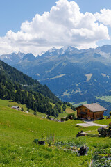 Landscape of Verbier in Switzerland during the summer season