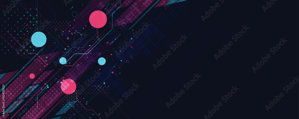 Poster template for abstract high technology and science background