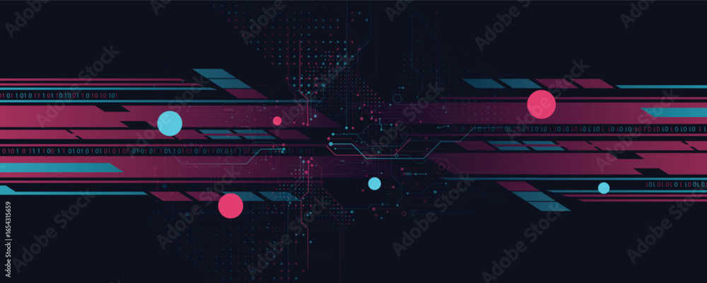Aufkleber template for abstract high technology and science background