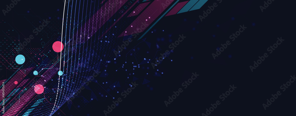 Poster template for abstract high technology and science background