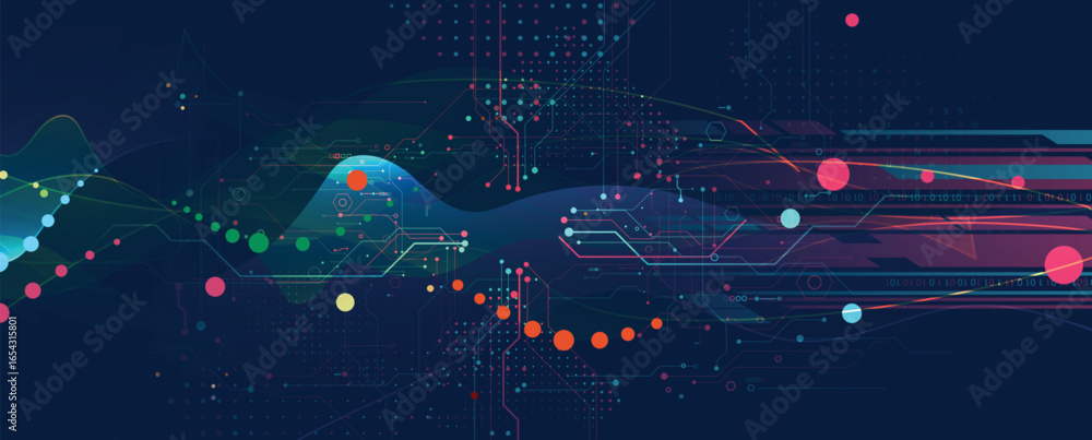 Poster template for abstract high technology and science background